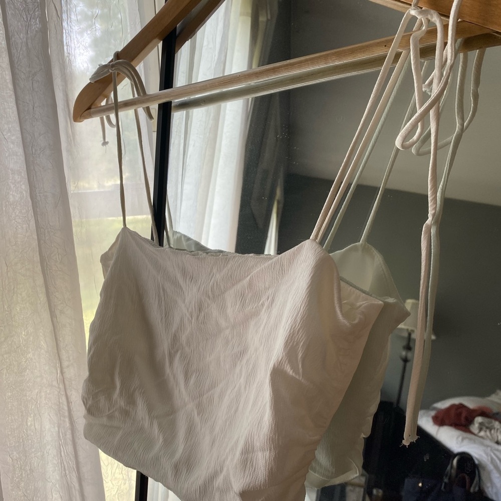 Zara white crop top